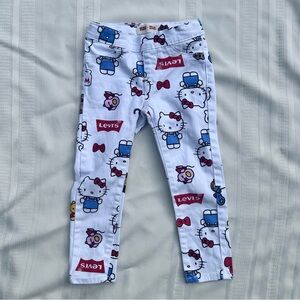 Hello Kitty Levi’s Leggings with Fun Print girls size 4 white red blue